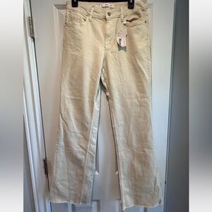 NET - Mango - Cream Flare Denim style cotton fabric.